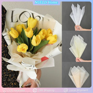 40Pcs Milk Cotton Tissue Paper Florist Flower Wrapping Paper DIY Handmade Bouquet Crafts Gifts Packaging Wedding Party Supplies Waterproof Pleated Withdrawable Floral Gift Packaging