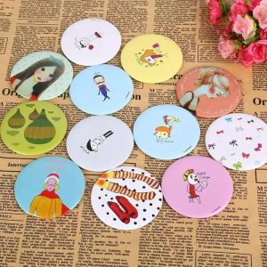 KACA TRAVEL PRAKTIS MIRROR MINI KECIL BULAT KARAKTER DOMPET TAS SOUVENIR LUCU