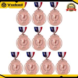 10Pcs Award Medals with Neck Ribbon Students Rewards 5cm for Marathon Ball Games