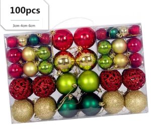 Ⓜ️ZEROIDEASⓂ️ 100pcs/Box (3/4/6cm) colourful Xmas Tree Balls Christmas Ornaments Christmas Tree Decoration Ball Christmas Tree Hanger Christmas Balls Xmas Tree Ornaments Hanging Christmas Decorations Christmas Ball Ornaments Hanging Ornaments