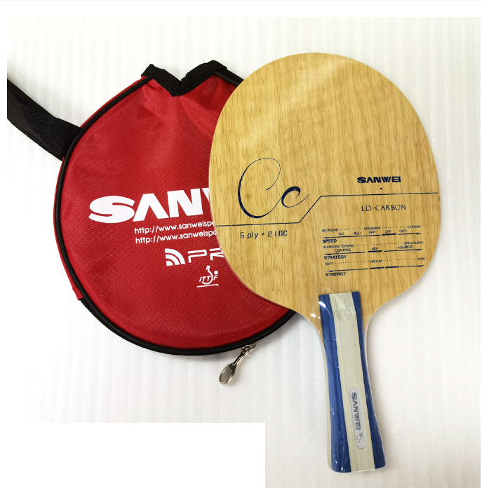 Sanwei คาร์บอน (5 + 2คาร์บอน,ปิด ++) ใบมีดลายกีฬาปิงปองไม้ตีปิงปองพาย ...