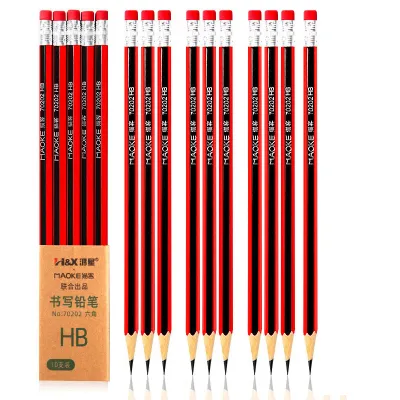 10/30Pcs HB Graphite Pencil Wooden Pencil ChildrenS Writing Pencil Test Sketch Pencil Red Stick Stationery Pencil