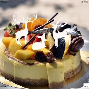 [COD] dfhws 1Pc Mini Resin Deer Christmas Forest Elk White Dessert Table Decor Merry Christmas Decor For Home Kids New Year Gift