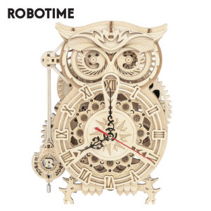 Robotime ROKR Owl Clock 3D Wooden Puzzle Toys for Children Kids Boys LK503