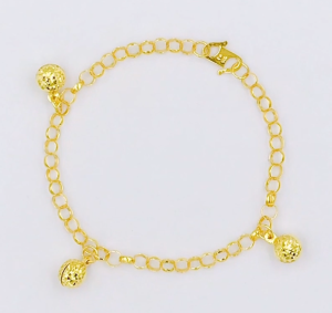 MJ Jewellery 375/9K Gold Baby Bracelet with Bells T107C
