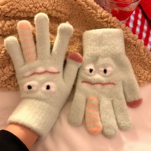 DOWNA Touchscreen Warm Gloves Thickened Cartoon Five Finger Gloves Fashion Cold-proof Plush Winter Gloves Women Girls
