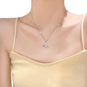 Sparkling Pendant Necklace Planet Necklace Alloy Texture Fashion and Trendy Suitable for Fashionable Lady