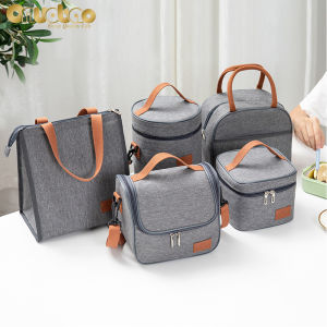 Waterproof Oxford Cloth Aluminum Foil Insulation Shoulder Bag Thermal Lunch Bag for Men Women