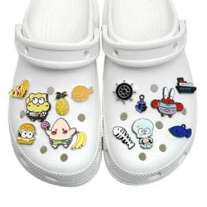 14Pcs Crocs Jibbitz Charms Phim Hoạt Hình Miếng Bọt Biển khóa giày Có Thể Tháo Rời Giày hoa trang trí Cho Crocs