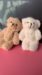 Gấu Vải Bông Keyring lông gấu phim hoạt hình Keychain cô gái Đồ chơi nhồi bông ba lô mặt dây chuyền sinh nhật trang trí trẻ em Quà tặng Mũ Mèo