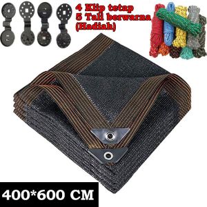 Paranet 99% Lebar 2/3/4/5/6 Meter Shading Net Nylon Anti Panas Enkripsi 12-pin Jaring Paranet Pelindung Tanaman Dari Matahari