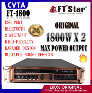 FT Star professional high-end power amplifier FT-1800 1800W x 2 USB port Bluetooth 2 mic input high-fidelity karaoke design multiple sound effects.