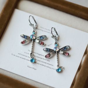 GL Fashionable colorful dragonfly creative retro earrings ES64844
