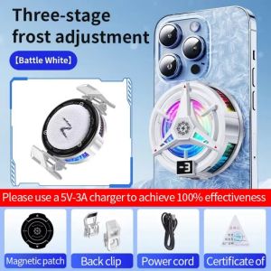 Magnetic Phone Cooler Fan RGB Semiconductor Cooling Radiator Fast Heat Dissipation Gaming Phone Cooling Fan USB Type C