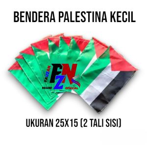 Bendera Palestina Kecil Tali Dan Tiang Poliester Peles