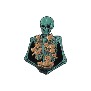 Cute Cartoon Cats Skull Brooch Unique Design Sturdy Alloy Materials Playful Accessory For Casual Outfits Party Wear
