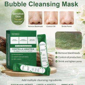 CICA Bubble Cleansing Mask Deep Pore Blackhead Removal Acne Treatment Exfoliating Facial Mask Oil Control & Detox For Oily Skin