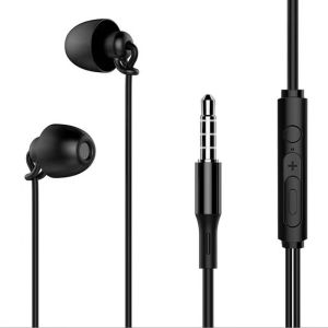 SM1 Sleep Noise Reduction Wired Earphone Super Bass Sound with Microphone