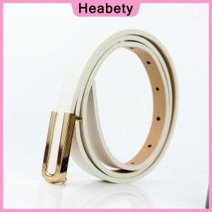 Heabety Women Waist Belts Minimalist Pin Buckle PU Leather Thin Belt Female Waistband For Jeans Dresses Pants