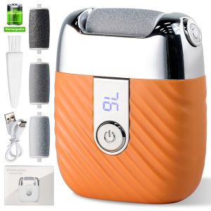 SPARAK Có thể sạc lại bằng USB Máy mài chân điện Loại bỏ vết chai và da chết Màn hình LED Máy chà gót chân điện 2 Cấp Độ Điều Chỉnh Được Thuốc tẩ bào chết Bàn chân khô ráp nứt nẻ