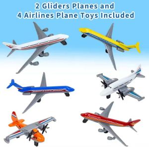 CHUN053634 1/6pcs 1:64 Máy bay chiến đấu đúc loại Nhiều màu sắc loại Nhựa Máy bay vận tải Bộ mô hình máy bay chở khách Trang trí nhà cửa
