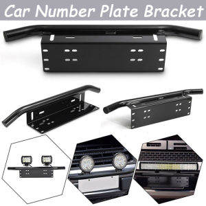 Car Number Plate Offroad Front Number Plate Bracket Frame Holder Light Bar Mount Bumper for Vehicle