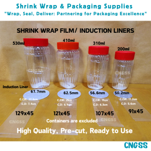 100pcs Shrink Wrap Plastic Packaging Shrinkable Plastic Sealer Film for Crystal Jar &Induction Liners