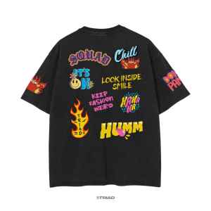 Triad T-Shirt Oversize Dont Panic Graffiti | Kaos Oversized Streetwear Pria dan Wanita A4805