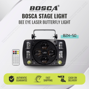 BOSCA Stage Light Bee eye Laser Butterfly Light BZX-50 50W Stage equipment DJ Bar Party Concert Light AC95V-245V 50/60Hz 12 channels Main/slave Self-walking Voice Remote control Working mode