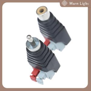 Warm Light ขั้วต่อปลั๊กแบบกดสายลำโพง a v ไปยังขั้วต่อ RCA สำหรับออดิโอชาย