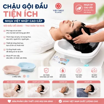 Chậu gội đầu tại giường cho trẻ em mẹ bầu người già 2206 Việt Nhật chậu gội đầu chậu dùng để gội đầu chậu gội đầu tại giường