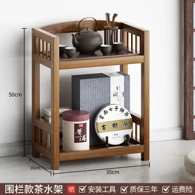 Movable Wheel Tea Table Tea Drinking Rack Mahjong Desk Small Side Table Board Game Teahouse Storage Shelf