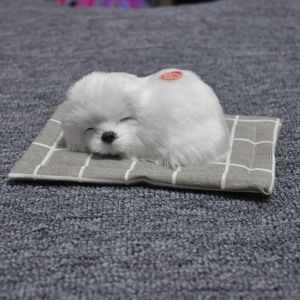 DORADO Home Decor Make Sound Sleeping Dog Car Ornaments Soft Plush Sleeping Dog Doll Cute Sleeping Dog Toy Car