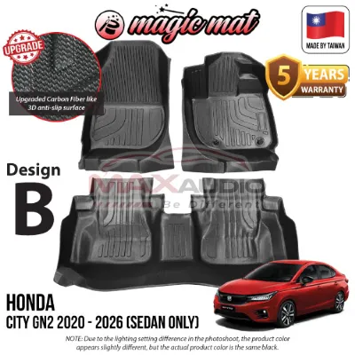 HONDA CITY GN2 2020 - 2026 MAGIC MAT 5D TPE Car Mat 5-Years Warranty Most Hygiene Waterproof Washable Custom Fit Car Floor Carpet Mat Karpet Alas Kaki Kereta Yang Senang Cuci
