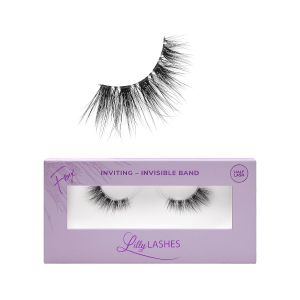 Lilly Lashes Sheer Band False Eyelashes w/Invisible Band Lashes False Lashes Natural Look Wispy Lashes Style Clear Band Lashes Reusable Eyelashes 20x Lash Glue not Included 14mm (Desirable)