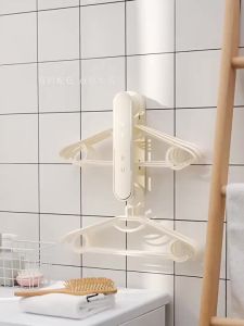 Retractable Wall-Mounted Clothes Hanger Storage Rack Extendable Balcony Drying Organizer Hook Shelf