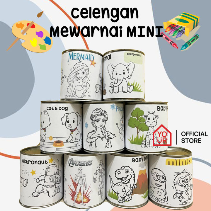 Celengan Lukis Anak MINI / Celengan Mewarnai / Celengan Target