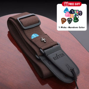 Guitar Strap RIXTON Bass Guitar Straps Acoustic Electric Woven Simple Leather Ends Adjustable Vintage with Pick Pocket