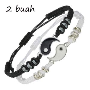 🔥Tamia👍2 PCS Set Tai Chi Couple Rope Bracelet Hand-Woven Taiji Bracelet for Women Men Best Friend