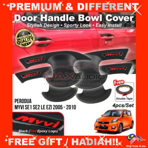 Car Door Handle Protector PERODUA MYVI OLD 2005-2010 Matte Black Carbon Red Logo Bowl Cover Trim