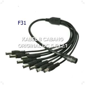 F31 ORIGINAL KABEL DC 8 CABANG VOLT V CUMI CABLE CAS ADAPTOR 5.5 2.1 MM PORT SOCKET SOKET MALE FEMAL