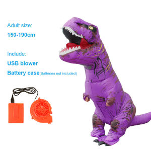 Jurassic World Inflatable Dinosaur Trex Costume Suit Air Fan Operated Blow Up Halloween Cosplay Fancy Dress Animal Costume Jumpsuit - Adult