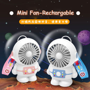 Portable Cartoon Space Astronaut Mini Fan Handheld Pocket Lanyard Rechargeable Fans