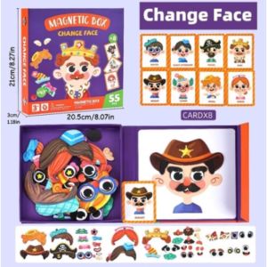 Vixplorn Magnetic puzzle dress up toy learning board montessori reusable fridge game kids travel matibay sulit