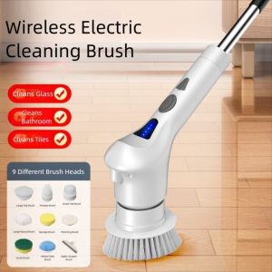 NEXASHOP Handheld Electric Cleaning Brush Buy 1 take 9 LED Floor Cleaning Brush Quality Multi-functional Cordless Cleaning Brush Home
