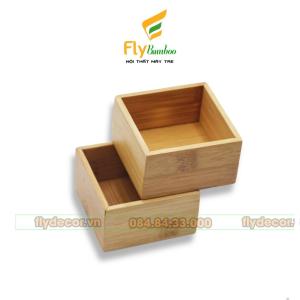 Khay đựng đồ chia ngăn đa năng bằng gỗ tre vuông có thể lắp ghép - Flybamboo