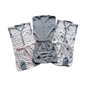 Paket hemat 18 pcs seri baru / warna abu/ paket baju bayi newborn 0-4 bulan