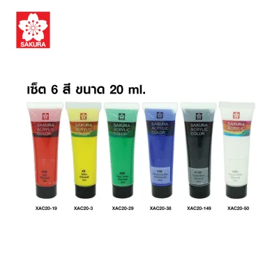 สีอคิลิค เซ็ต 6สี/12 สี SAKURA XAC20-6(S)/12(S)