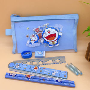 Gratis Ongkir - Paket Alat Tulis Motif Sanrio / Tempat Pensil Karakter Lucu / Set Alat Tulis 7 in 1