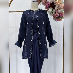 (BONUS JILBAB) One set Jemma Organza Premium Outfit Kondangan Setelan Rok Lilit